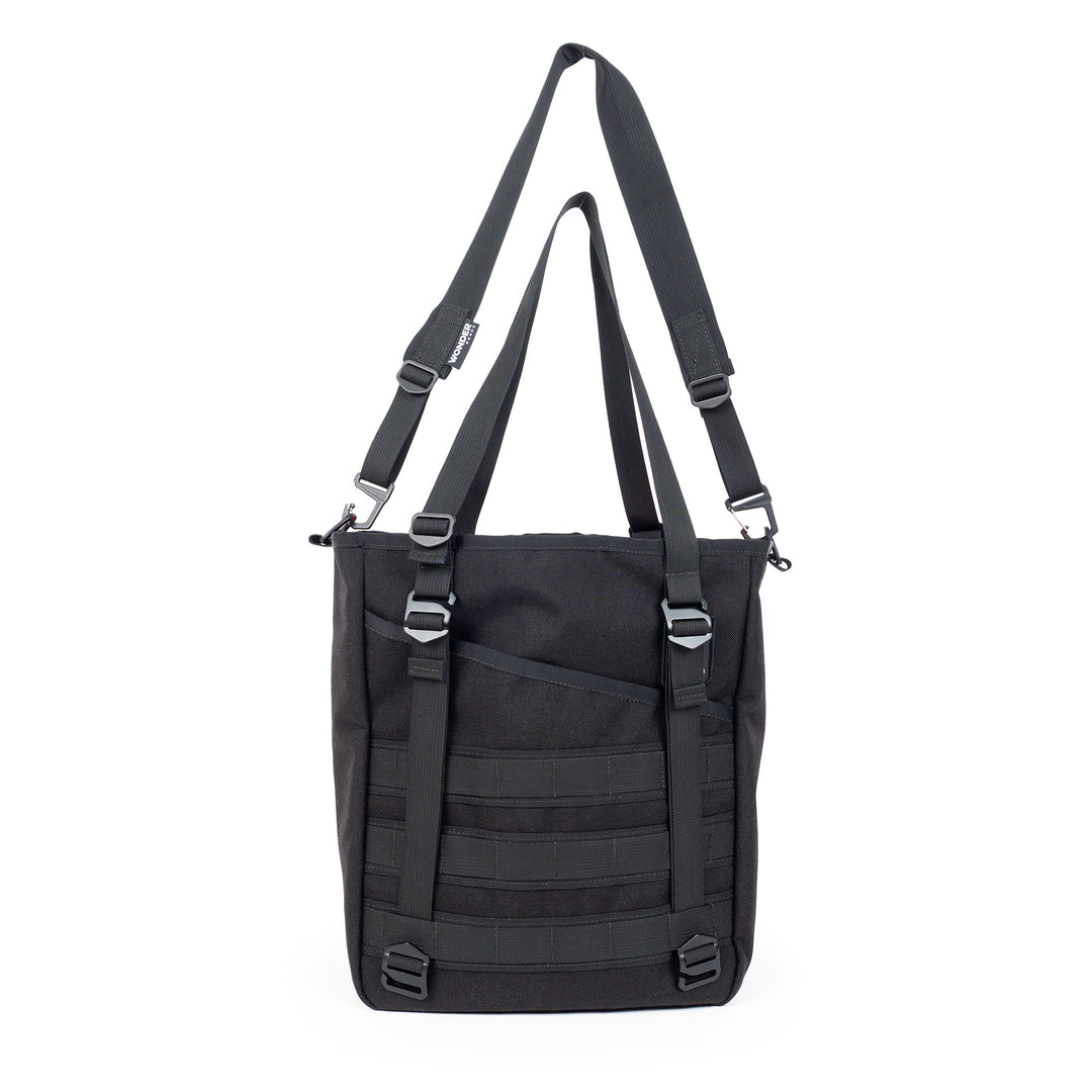Adventure Utility Tote with all straps and compression straps locked in place