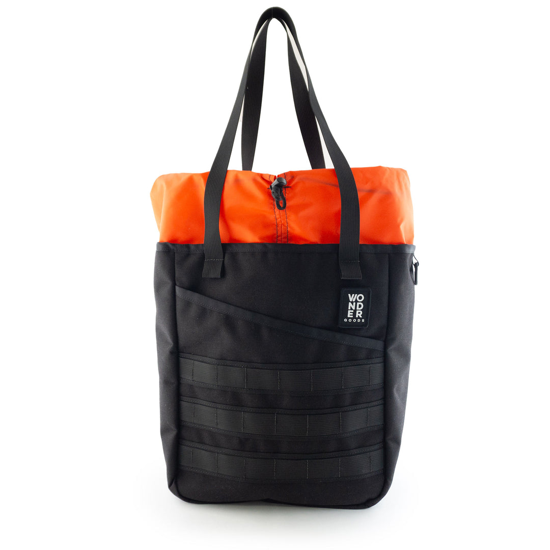 Front image of tote with interior extension 