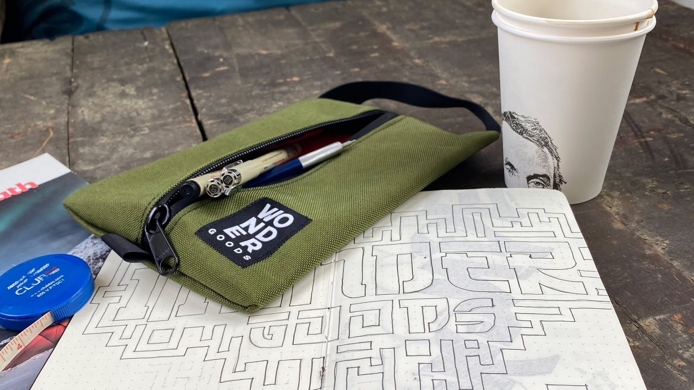 Large travel zipper pouch from Wonder Goods