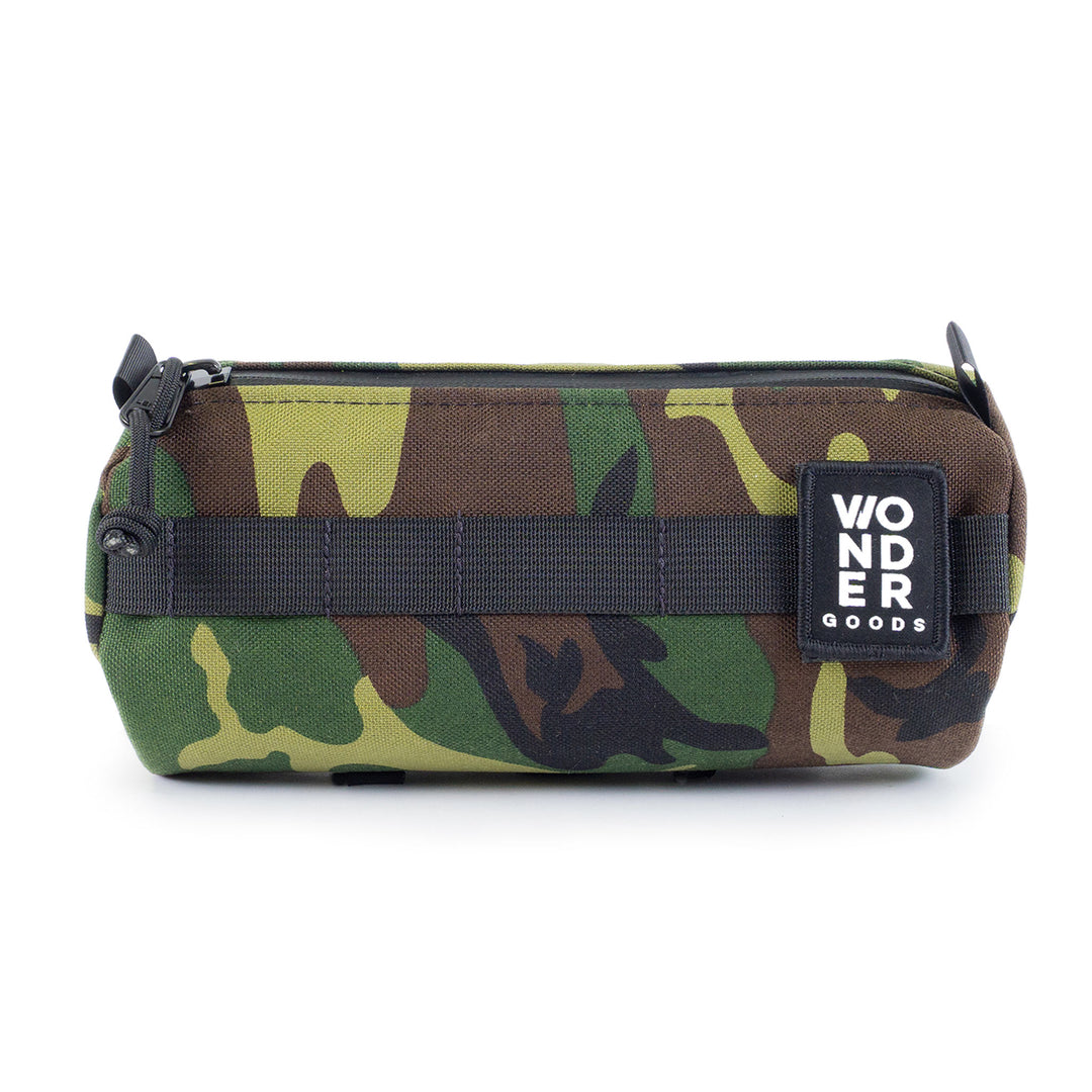 Camo Handlebar bicycle bag, weather proof, adjustable and made in the USA 