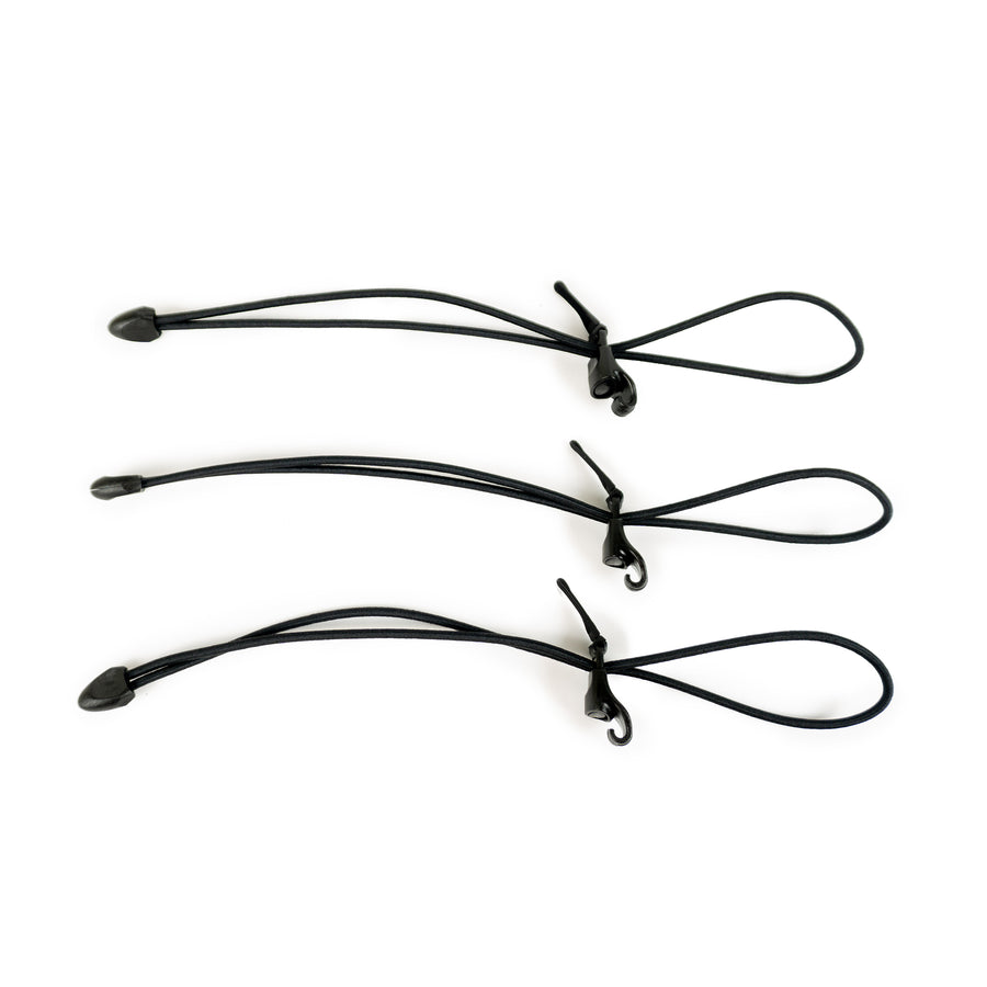 3 pack of black elastic shock cords for wonder goods bike bags